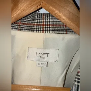 Loft Outlet Black Beige Orange Plaid Blazer Double Busted Size‎ 16 thumbnail 4