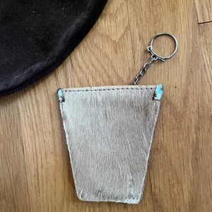 Vintage CIRCLE LEATHER & RABBIT FUR BAG 12” with Wallet thumbnail 3