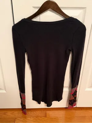 Rare Free People Black Kombucha Cuff Thermal ASO Vampire Diaries thumbnail 3