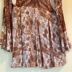 Free People Lady Luck Dress L Cream/Rust thumbnail 11