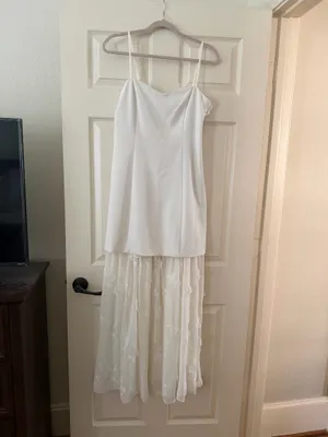 NWT Abercrombie Abercrombie & Fitch Women’s Sheer Embroidered White Floral Maxi Dress Sleeveless thumbnail 3