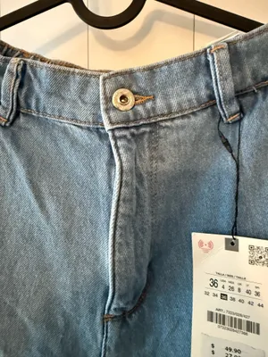 NWT Zara Light Blue High-Rise Relaxed Carrot style Jeans thumbnail 6