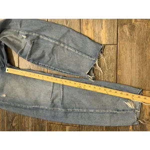 BKE Billie Slim Fit High Rise Horseshoe Barrel Jeans Light Wash Distressed 22x28 thumbnail 7