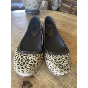 Cole Haan Leather Ballet Flat Pony Hair Leopard Comfort Slip On Shoe Size 7B thumbnail 2