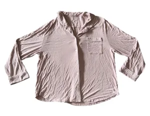 Cozy Earth Pajama Top Women XL Mauve Excellent Bamboo‎ Viscose Button Down thumbnail 1