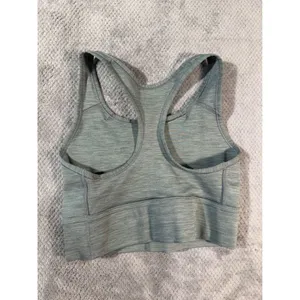 Nike Sz Small Green Heather Racerback Sports Bra Swoosh Stretch Workout Unpadded thumbnail 4