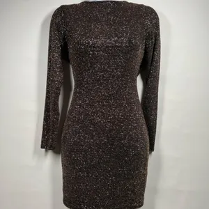 Crystal sky Glitter Mini dress Gold Size XS thumbnail 2