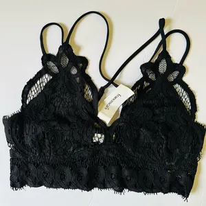 Francesca Collections Top Black‎ Lace Bralette Sz Large thumbnail 1