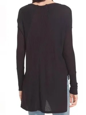 NWT Free People Ventura Thermal Tunic Top Black Size Medium thumbnail 3