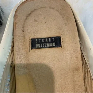 Stuart Weitzman white mules leather size‎ 10AA thumbnail 2
