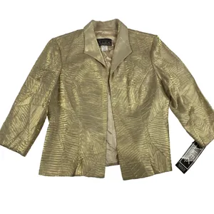 Alex Evenings Women‎ Size 14 (Med) Gold Shimmer Iridescent Dress Jacket Set NWT thumbnail 3