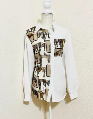 Equestrian Blouse White Size XL thumbnail 1
