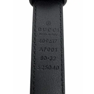 Gucci GG Logo Buckle Marmont Thin Belt Black Smooth Leather Size 80cm/32" thumbnail 10