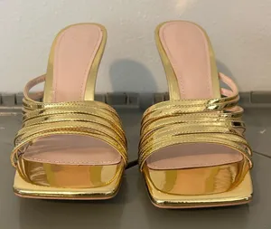 Zara Gold Women's Heels thumbnail 1
