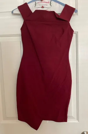 Maroon Bodycon Dress Red thumbnail 2
