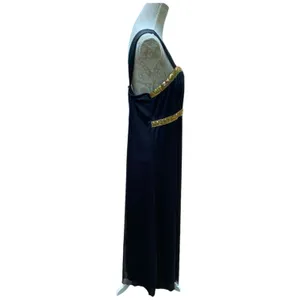 Nikki Mae Black Gold Sequined Empire Waist Evening Prom Maxi Dress Size 20 thumbnail 2