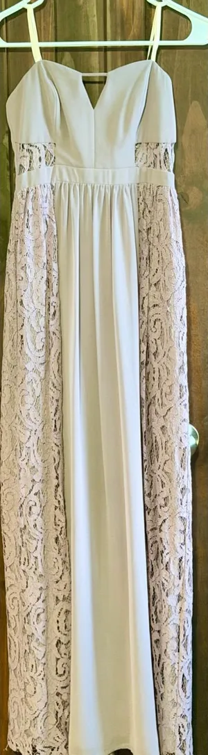 BCBGeneration light lavender Lace-Panel Maxi Dress in Pale Blush thumbnail 1