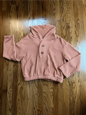 Free People FP Beach Bino Pullover Sweater Mauve Pink/ Dusty Rose Cozy S thumbnail 4