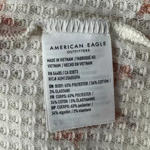 American Eagle X-Large Pajama Top Fox Print Waffle Knit Thermal Short Sleeve thumbnail 8