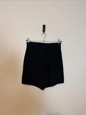 FREE PEOPLE Beach‎ Malibu Surf Short Knit Sweater Shorts Black Size Small thumbnail 5