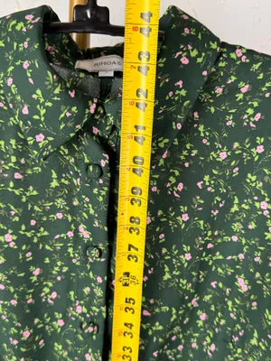 rihoas green floral button up midi dress sleeve size s thumbnail 4