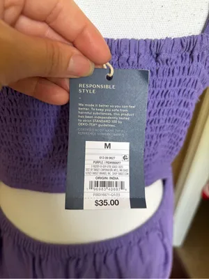 NWT Universal Thread Purple Smocked Tiered Midi Dress Pockets Cutout Back M thumbnail 6