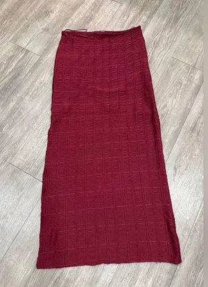 Topshop Deep Red Maxi Skirt thumbnail 4