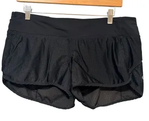 Lululemon Speed Up Mesh Shorts Black Perforated Running Athletic Size 10 thumbnail 1