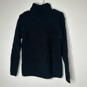 Lauren Ralph Lauren Black Thick Knit Turtleneck Sweater‎ Small thumbnail 4