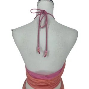 STAUD Kanha Reversible Mesh Halter Maxi Dress Orange Pink XL‎ thumbnail 11