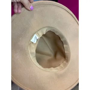 ASN Hats Tan Wide Brim Fedora Wool Blend Hat with Braided Trim NWT thumbnail 6