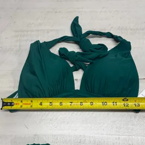 BOGO Cupshe Emerald Green halter top high cut bikini Swim Set thumbnail 4