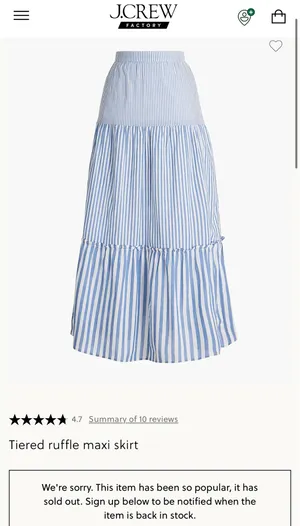 J. Crew Tiered Ruffle Maxi Skirt  thumbnail 2