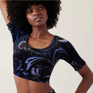 Athleta Exhilarate Velvet Crop Top thumbnail 1
