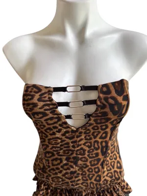 Outcast Elayna Leopard Mini Dress Brown Medium NWT IN PACKAGE thumbnail 6