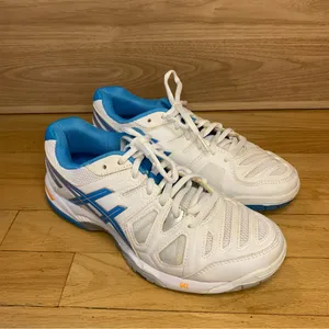 ASICS White and Blue GEL Game 5 Women's Tennis Shoes - Size 7 thumbnail 2