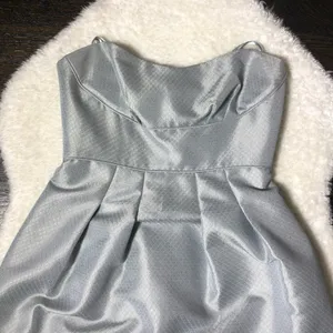 BCBG Max Azria Silver Gray Strapless Dress thumbnail 2