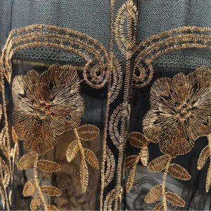 Haute Monde Kimono Duster Robe Jacket Women Size L Bronze Embroidery Boho Retro thumbnail 11