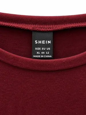 SHEIN Maroon Ruffle Sleeve Crewneck Tee thumbnail 3