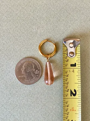 Handmade light pink Czech glass teardrop simple minimalist dangle earrings🩷 thumbnail 7