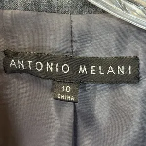 Antonio Melani Womens Pant Suit 2 Piece Gray 3 Button Raw Hem Trouser Topstitch thumbnail 16