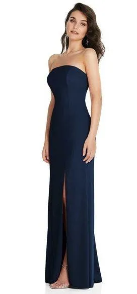 Dessy Collection Navy Blue Strapless Gown thumbnail 1