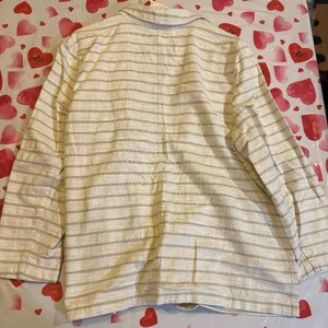 Liz Claiborne Stripped White Lightweight Blazer Jacket thumbnail 3