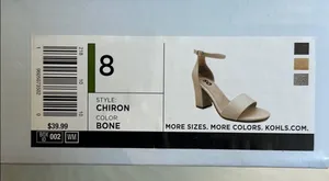 SO Chiron Block Heel Ankle Strap Special Occasions Heels Bone Color Size 8 thumbnail 7