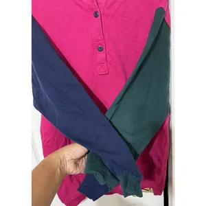 VTG Women Retro 90's‎ Paris Sport Club pullover Hoodie Color Block-L thumbnail 3