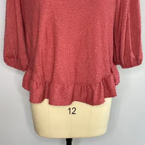 W5 Chenille Blouse with Ruffle Peplum- Size L- NWT thumbnail 3