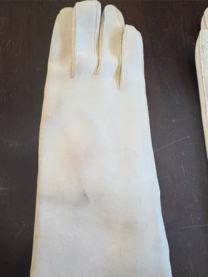 Vintage faux Leather Long White Gloves Japan thumbnail 5