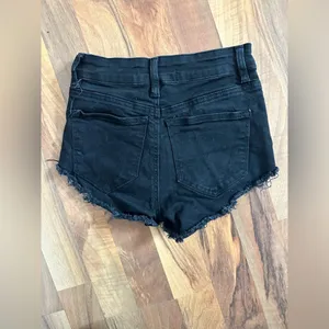 KanCan Black Distressed Jean Shorts Festival Boho thumbnail 2