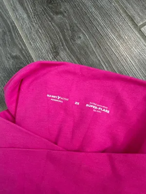 Old Navy Powerchill Hot Pink womens' high waist super flare dry Leggings 2X EUC thumbnail 2