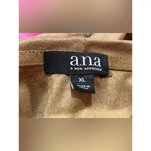 A.N.A Tan Faux Suede Fringe Vest - Boho Western Waterfall Draped Front - Size XL thumbnail 4